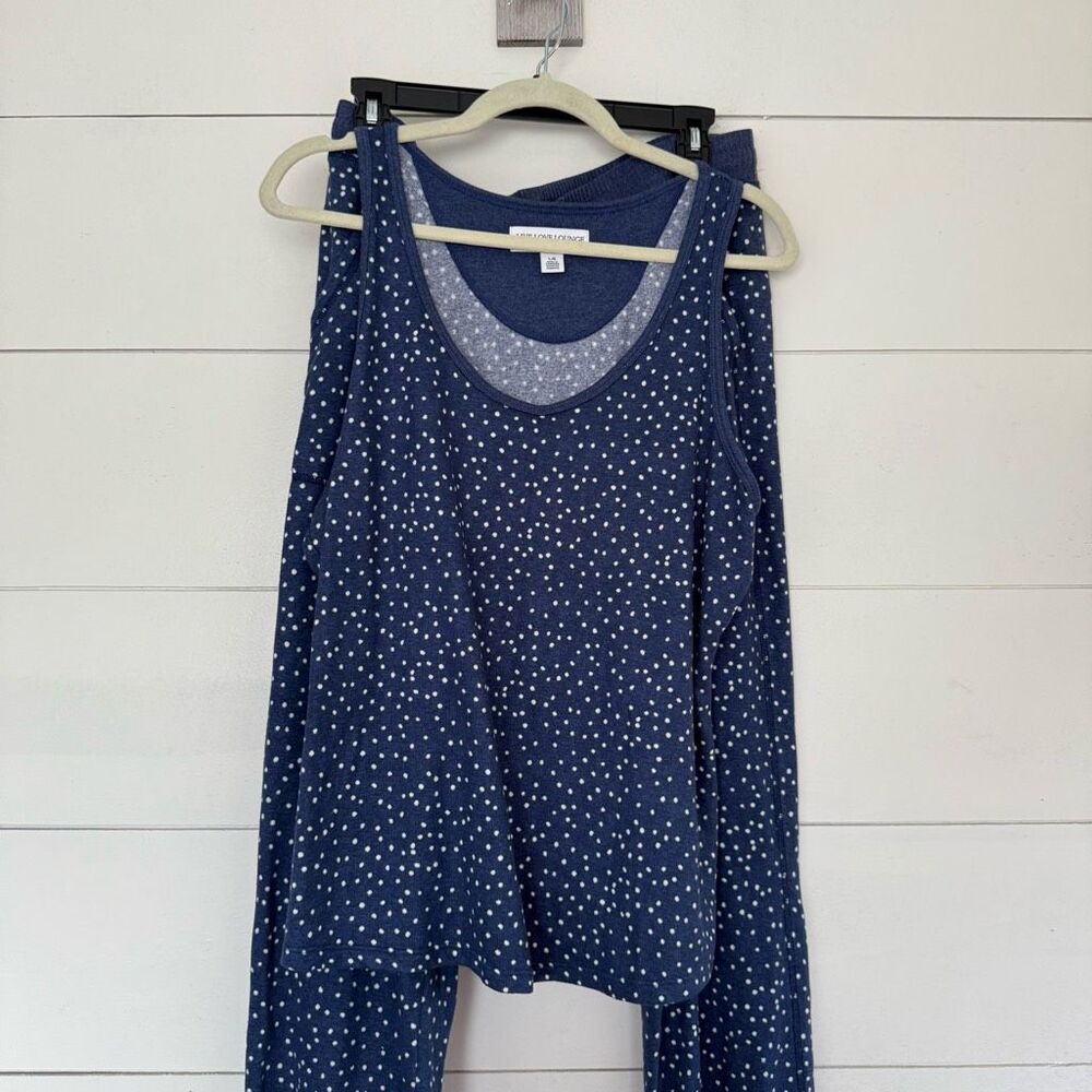 Live Love Lounge Women’s Large Navy Star Pajama Set Tank Jogger Pangs Lounge